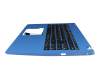 AP2MB000121 original Acer keyboard incl. topcase DE (german) black/blue