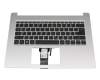 Alternative for 6B.HUSN8.020 original Acer keyboard incl. topcase DE (german) black/silver with backlight