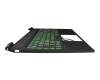 BJKVD3AF7FJ035 original HP keyboard incl. topcase DE (german) black/green/black with backlight
