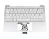 EAY0Q00501A original HP keyboard incl. topcase DE (german) white/silver