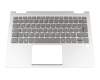 ET279000300 original Lenovo keyboard incl. topcase DE (german) grey/silver with backlight