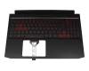 ET3AU000100QSD1 original Acer keyboard incl. topcase DE (german) black/red/black with backlight