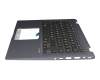 HQ20720439000 original Asus keyboard incl. topcase DE (german) black/blue with backlight