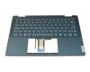 HQ207220B9000 original Lenovo keyboard incl. topcase UK (english) blue/blue with backlight