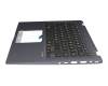 HQ21011573000 original Huaqin keyboard incl. topcase DE (german) black/blue with backlight