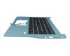 HQ21011641007 original Acer keyboard incl. topcase DE (german) black/blue with backlight