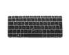 Keyboard DE (german) black/silver matt with backlight and mouse-stick original suitable for HP EliteBook 725 G3