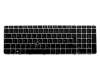 Keyboard DE (german) black/silver matt with mouse-stick original suitable for HP EliteBook 755 G3