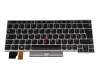 Keyboard DE (german) black/silver with backlight and mouse-stick original suitable for Lenovo ThinkPad L13 Yoga Gen 2 (20VL/20VK)