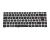 Keyboard DE (german) black/silver with backlight original suitable for Clevo N140ZU