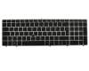 Keyboard DE (german) black/silver with mouse-stick suitable for HP EliteBook 8570p
