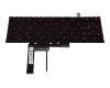 Keyboard DE (german) black with backlight (Backlight red) original suitable for MSI GF76 11UE/11UEK (MS-17L1)