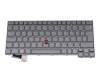 Keyboard DE (german) grey/black with backlight and mouse-stick original suitable for Lenovo ThinkPad P14s Gen 4 (21K5/21K6)