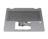 Keyboard incl. topcase BE (belgian) grey/grey with backlight original suitable for Lenovo IdeaPad 5x 14Q8X9 (83GH)