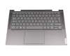 Keyboard incl. topcase CH (swiss) grey/grey with backlight original suitable for Lenovo Yoga C740-14IML (81TC)