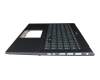 Keyboard incl. topcase DE (german) anthracite/grey with backlight original suitable for Asus UX535QE