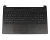 Keyboard incl. topcase DE (german) black/black (Diamond pattern) original suitable for HP 15-da0000