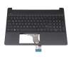 Keyboard incl. topcase DE (german) black/black original suitable for HP 15s-fq1000