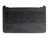 Keyboard incl. topcase DE (german) black/black original suitable for HP 250 G5 (X0P12ES)
