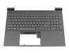 Keyboard incl. topcase DE (german) black/black with backlight (RTX graphics card) original suitable for HP Victus 16-e0000