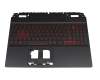 Keyboard incl. topcase DE (german) black/black with backlight original suitable for Acer Nitro 5 (AN515-46)