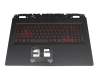 Keyboard incl. topcase DE (german) black/black with backlight original suitable for Acer Nitro 5 (AN517-55)