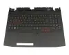 Keyboard incl. topcase DE (german) black/black with backlight original suitable for Acer Predator 15 (G9-591)
