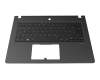Keyboard incl. topcase DE (german) black/black with backlight original suitable for Acer TravelMate P6 TMP614-51T-G2