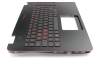 Keyboard incl. topcase DE (german) black/black with backlight original suitable for Asus N551JW
