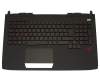 Keyboard incl. topcase DE (german) black/black with backlight original suitable for Asus ROG G751JM