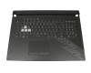 Keyboard incl. topcase DE (german) black/black with backlight original suitable for Asus ROG Strix G17 G712LW