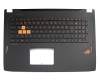Keyboard incl. topcase DE (german) black/black with backlight original suitable for Asus ROG Strix GL702VM