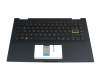 Keyboard incl. topcase DE (german) black/black with backlight original suitable for Asus VivoBook Flip 14 TM420UA