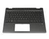 Keyboard incl. topcase DE (german) black/black with backlight original suitable for HP Pavilion x360 14-dh0300