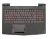 Keyboard incl. topcase DE (german) black/black with backlight original suitable for Lenovo Legion Y520-15IKBA (80WY)
