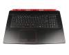Keyboard incl. topcase DE (german) black/black with backlight original suitable for MSI GE73VR 7RE/7RF (MS-17C1)