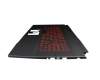 Keyboard incl. topcase DE (german) black/black with backlight original suitable for MSI GF76 11UD/11UDK (MS-17L2)