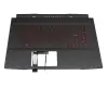Keyboard incl. topcase DE (german) black/black with backlight original suitable for MSI GF76 11UDK/11UC (MS-17L2)