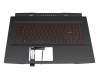 Keyboard incl. topcase DE (german) black/black with backlight original suitable for MSI GF76 Katana 11UD/11UDK (MS-17L2)