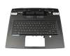 Keyboard incl. topcase DE (german) black/black with backlight original suitable for MSI GT77 12UGS-011