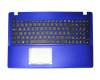Keyboard incl. topcase DE (german) black/blue original suitable for Asus F552EA