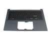 Keyboard incl. topcase DE (german) black/blue with backlight original suitable for Asus K3500PH