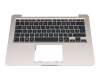 Keyboard incl. topcase DE (german) black/champagne with backlight original suitable for Asus ZenBook F411UA
