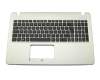 Keyboard incl. topcase DE (german) black/gold ODD mount included original suitable for Asus VivoBook F540SA