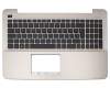 Keyboard incl. topcase DE (german) black/gold original suitable for Asus F555QG