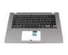 Keyboard incl. topcase DE (german) black/grey original suitable for Asus VivoBook 14 F415EA