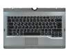 Keyboard incl. topcase DE (german) black/grey original suitable for Fujitsu LifeBook T902