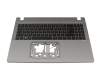Keyboard incl. topcase DE (german) black/grey with backlight original suitable for Acer TravelMate P2 (TMP216-51-TCO)