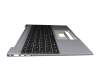 Keyboard incl. topcase DE (german) black/grey with backlight original suitable for Emdoor NS15AD