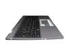Keyboard incl. topcase DE (german) black/grey with backlight original suitable for Emdoor YM14CM